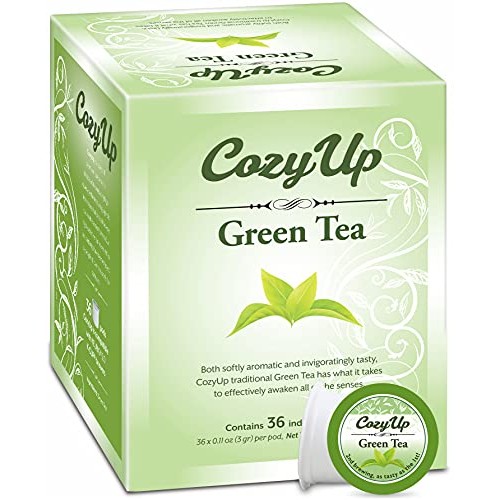 CozyUp Green Tea Pods Compatible with Keurig K-Cup Brewers, 36-C...