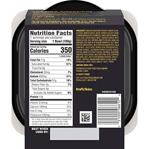 Cracker Barrel Sharp Cheddar Macaroni &Amp; Cheese Single Bowl 3.8O