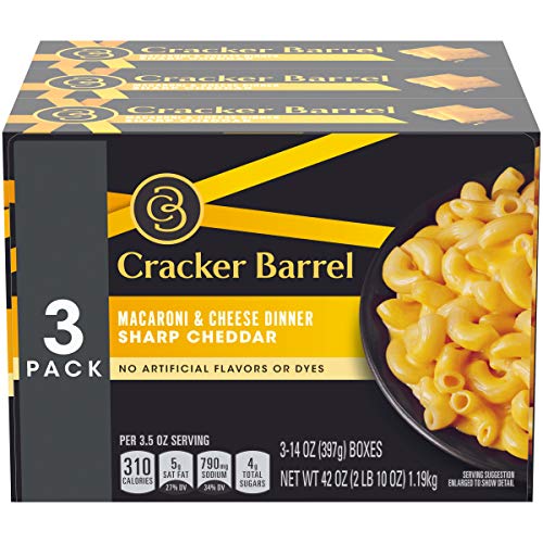 Cracker Barrel Sharp Cheddar Macaroni &Amp; Cheese 3 - 14 Oz Boxes Cracker Barrel Sharp Cheddar Macaroni &Amp; Cheese 3 - 14 Oz Boxes