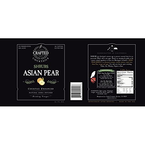 Crafted Cocktails - Asian Pear Shrubs - 2 Pack - Use As Cocktail