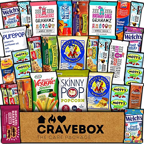Cravebox Healthy Care Package 30 Count Natural Food Bars Nuts