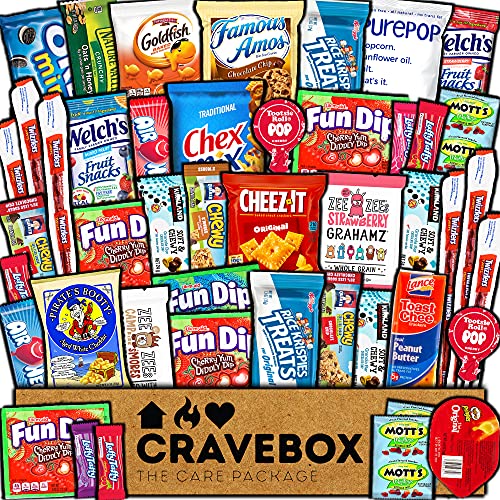Cravebox Care Package 45 Count Snacks Food Cookies Granola Bar