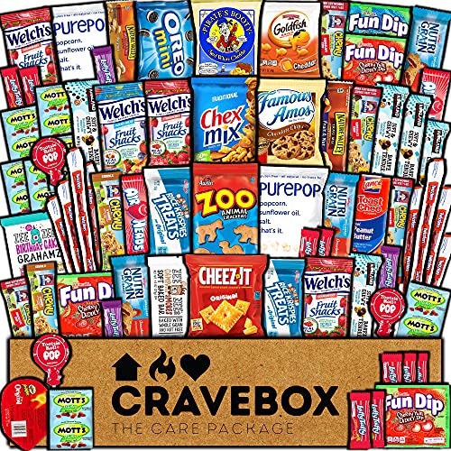 Cravebox Care Package 60 Count Snacks Food Cookies Granola Bar