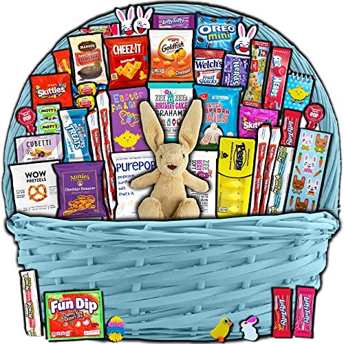 Blue Easter Basket for Kids and Adults 45ct - Already Filled E...