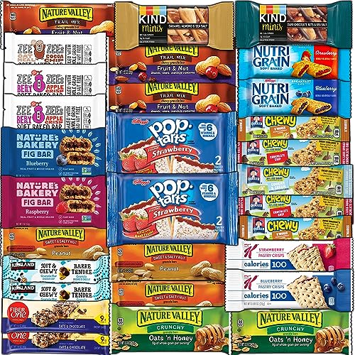 CRAVEBOX Ultimate Breakfast Bars Mix 30ct - Healthy Snacks to ...