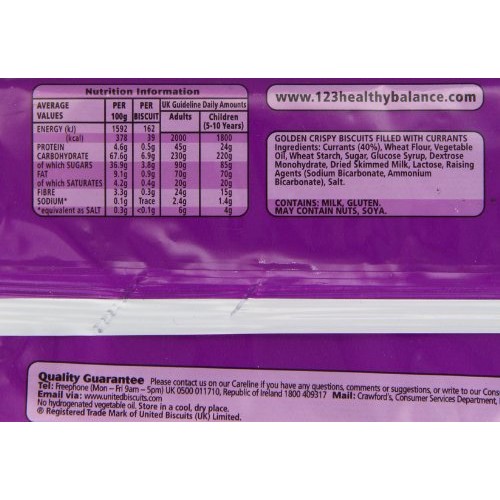 Crawfords Garibaldi Biscuits, 100 Gram Pack Of 12