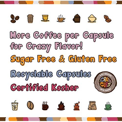 Crazy Cups Flavored Coffee Pods, Hot Or Iced Coffee, Butter Peca