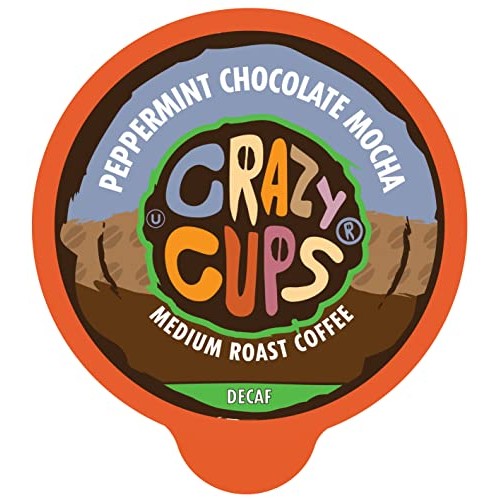 Crazy Cups Flavored Decaf Coffee Pods, Decaf Peppermint Chocolat