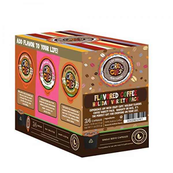 Crazy Cups Flavored Hot or Iced Coffee, for the Keurig K Cups Co...