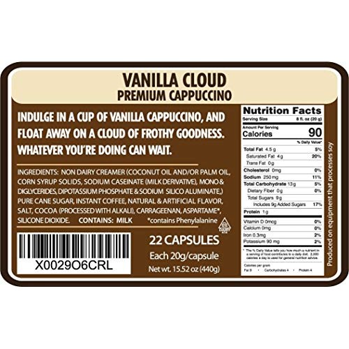 Crazy Cups Flavored Premium Cappuccino, For The Keurig K Cups 2.