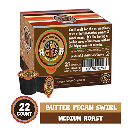 Crazy Cups Flavored Single-Serve Coffee For Keurig K-Cups Machin