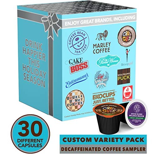 Decaf Flavored Coffee Pods Variety Pack Sampler, Assorted Single