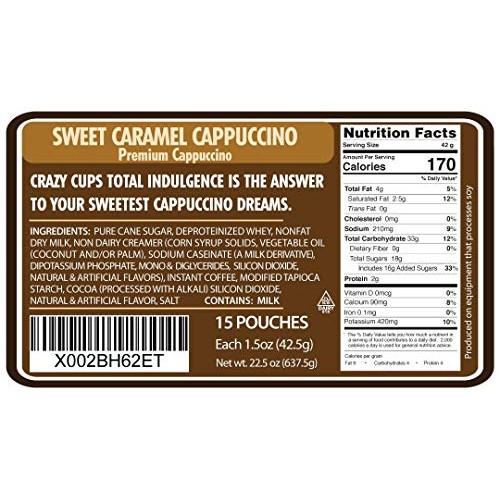Total Indulgence Cappuccino Mix, Sweet Caramel Cappuccino, 15 Si