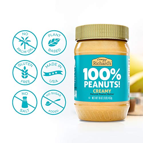 100% All-Natural Creamy Peanut Butter, Sugar-Free Peanut Butter