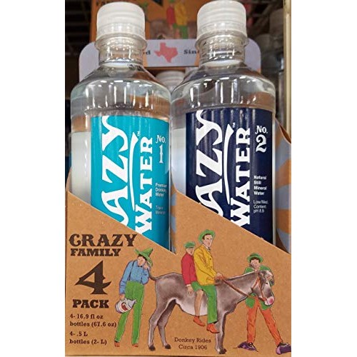 Crazy Water Variety Pack Mineral Water 4-16 Oz Bottles Pack Of 2