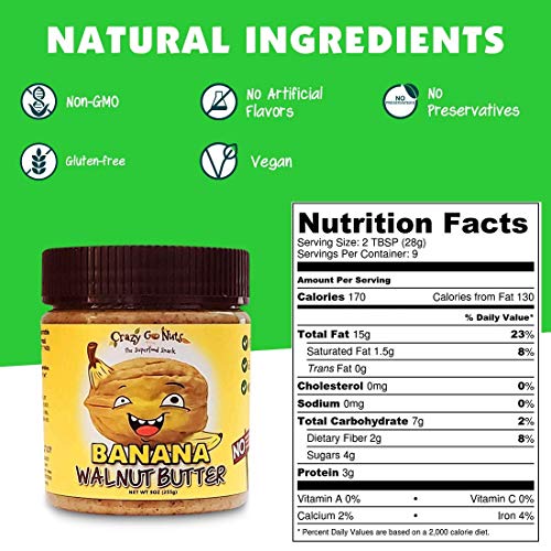 Crazy Go Nuts Walnut Butter - Banana, 9 Oz 1-Pack - Healthy Sn
