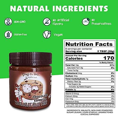 Crazy Go Nuts Walnut Butter - Chocolate Espresso, 9 Oz 1-Pack