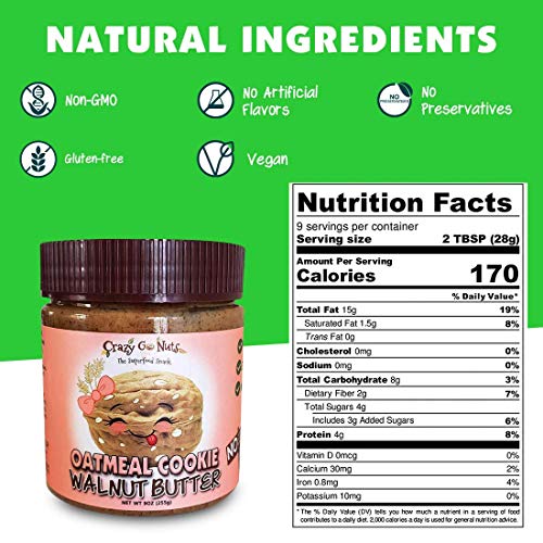 Crazy Go Nuts Walnut Butter - Oatmeal Cookie, 9 Oz 1-Pack - He