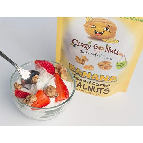 Crazy Go Nuts Walnuts - Banana, 4.5 Oz 3-Pack - Healthy Snacks
