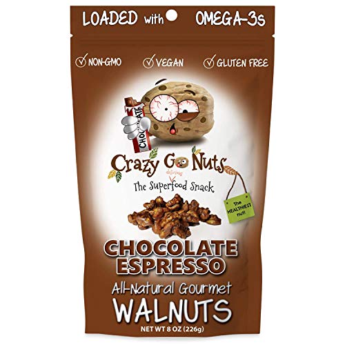 Crazy Go Nuts Walnuts - Chocolate Espresso, 8 Oz 1-Pack - Heal