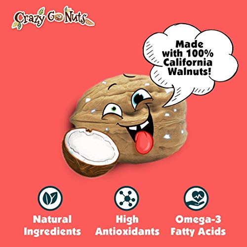 Crazy Go Nuts Walnuts - Coconut, 1.25 Oz 6-Pack - Healthy Snac