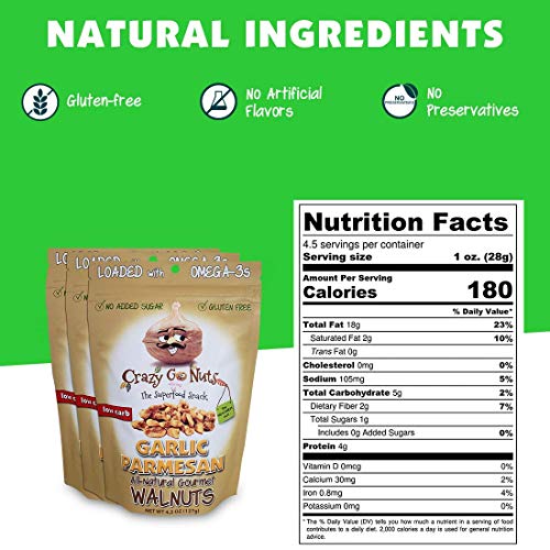 Crazy Go Nuts Walnuts - Healthy Snacks, Keto, Low Carb, Gluten F