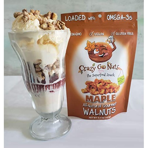 Crazy Go Nuts Walnuts - Maple, 4.5 Oz 3-Pack - Healthy Snacks,