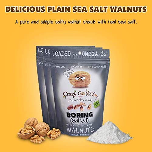 Crazy Go Nuts Walnuts - Plain With Sea Salt, 4.5 Oz 3-Pack - H