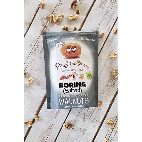 Crazy Go Nuts Walnuts - Plain With Sea Salt, 4.5 Oz 3-Pack - H