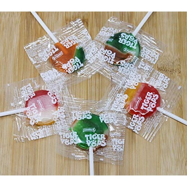 CrazyOutlet Pack - Tiger Pops, Assorted Fruit Flavor Lollipops H...