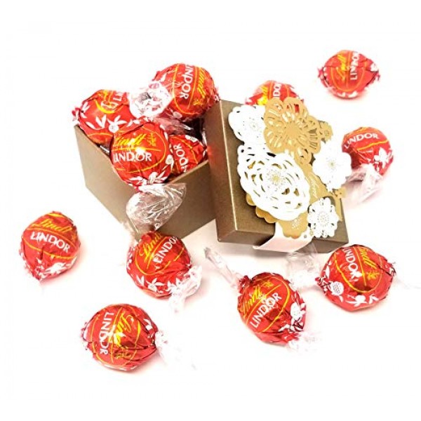 CrazyOutlet Lindt Lindor Milk Chocolate Truffles Candy, Red Wrap...