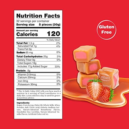 Crazyoutlet Vanilla Milk Caramels Strawberry Filled Candy - Indi