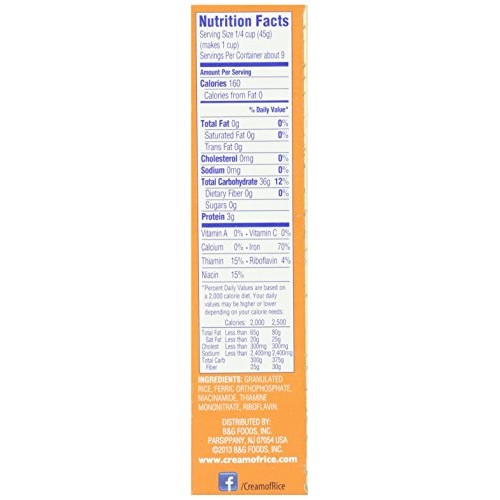 Cream Of Rice, Hot Cereal, 14 Ounce Pack Of 12