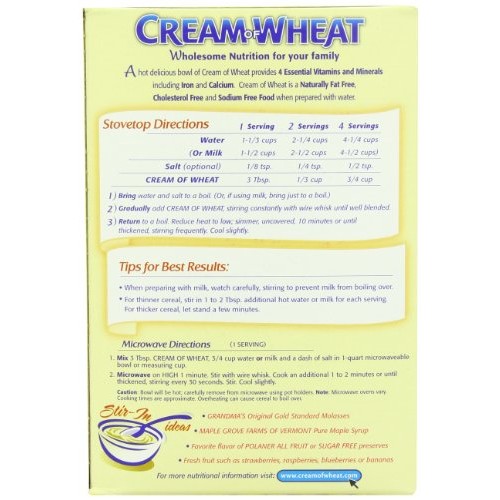 Cream Of Wheat, Original Enriched Farina, 10 Minutes, 28 Ounce Cream Of Wheat, Original Enriched Farina, 10 Minutes, 28 Ounce