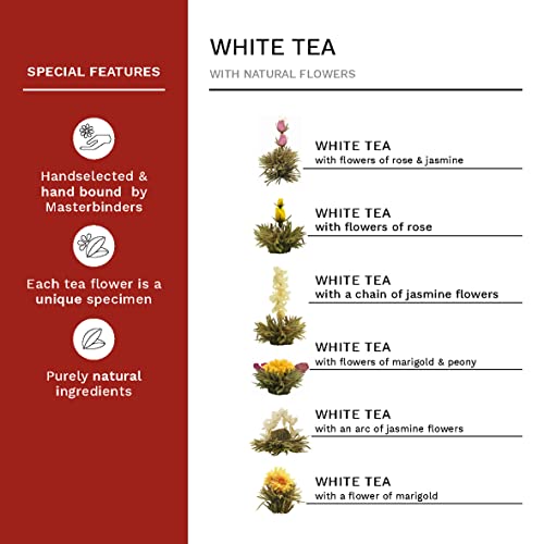 Creano Flowering Tea White Tea – Blooming Tea Gift Set With 17Oz