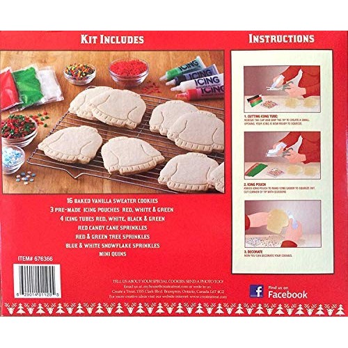 Create A Treat Ugly Sweater Cookie Kit Large Party Size - 16 Van