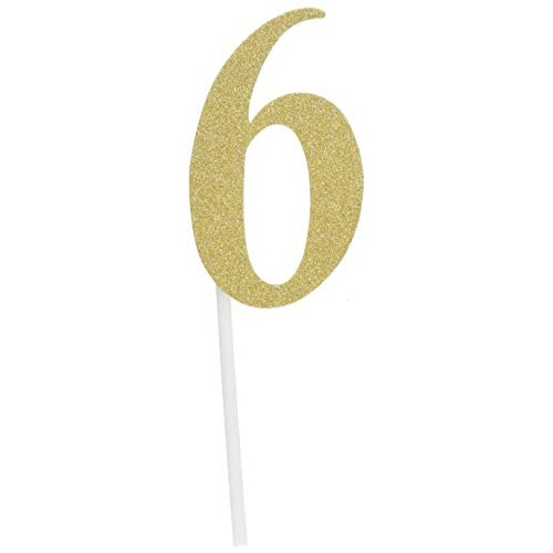 Creative Converting 324548 Milestone Gold Glitter Birthday Cake