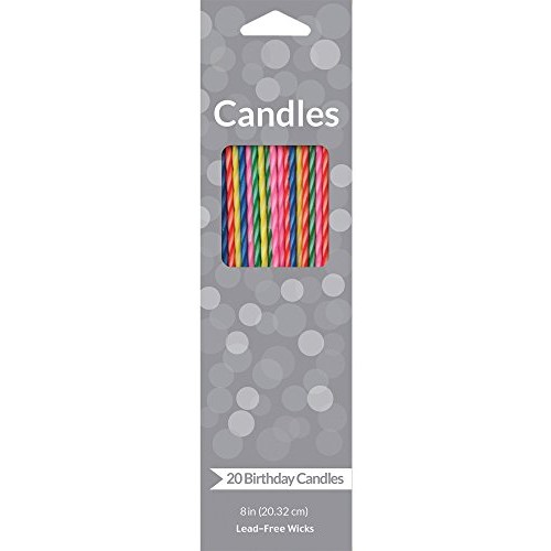 Creative Converting Two-Tone Party Candle, 8, Multicolored