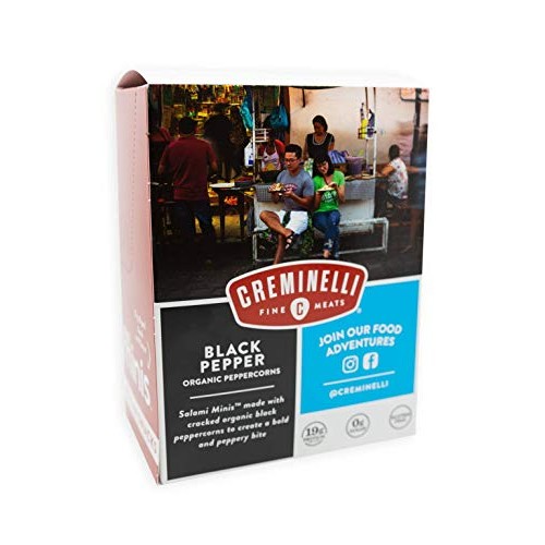 Creminelli Black Pepper Salami Mini Snacks, Humanely-Raised U.S.