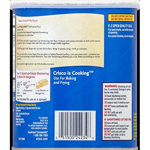 Crisco All Vegetable Shortening, 48 Ounce Pack Of 12