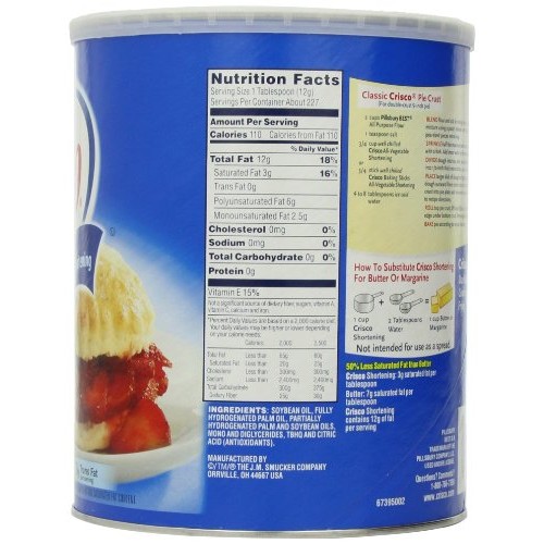 Crisco All Vegetable Shortening, 6 Lb.