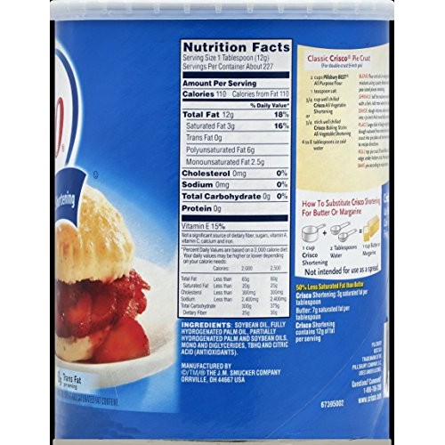 Crisco All Vegetable Shortening, 6 Lb.