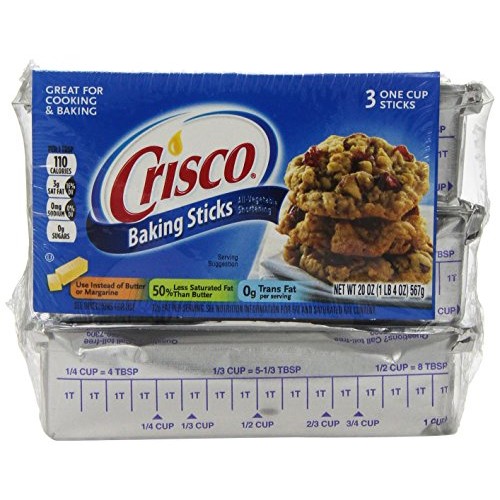 Crisco Shortening Sticks All Vegetable, 3 Ct, 20 Oz