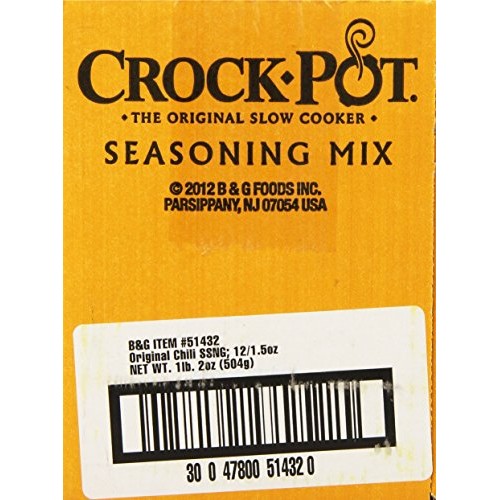 Crock Pot Seasoning Mix, Original Chili, 1.5 Ounce Pack Of 12