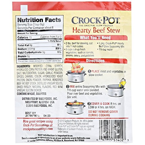 Crock Pot Hearty Beef Stew Seasoning Mix, 1.5 Oz
