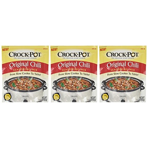 Crock Pot Original Chili Seasoning Mix 1.5 Oz Packets 3 Pack