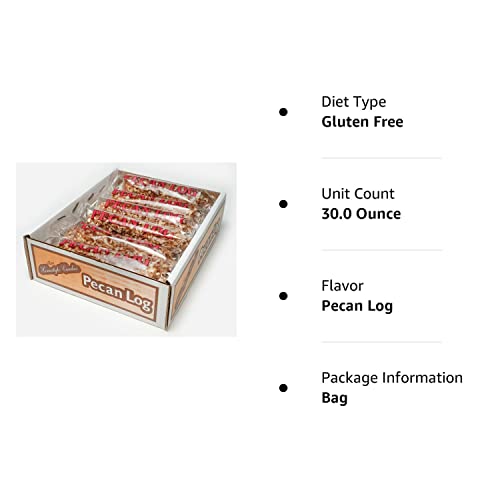 Crown Candy Pecan Logs - 12 Individually Wrapped 2.5oz Pecan Log...