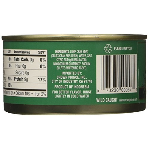 Crown Prince Lump White Crab Meat, 6-Ounce Cans Pack Of 12
