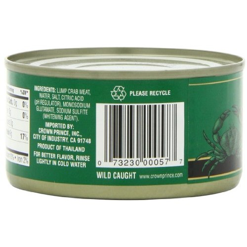 Crown Prince Lump White Crab Meat, 6-Ounce Cans Pack Of 12
