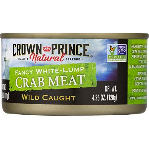 Crown Prince Natural Fancy White-Lump Crab Meat, 6-Ounce Cans P